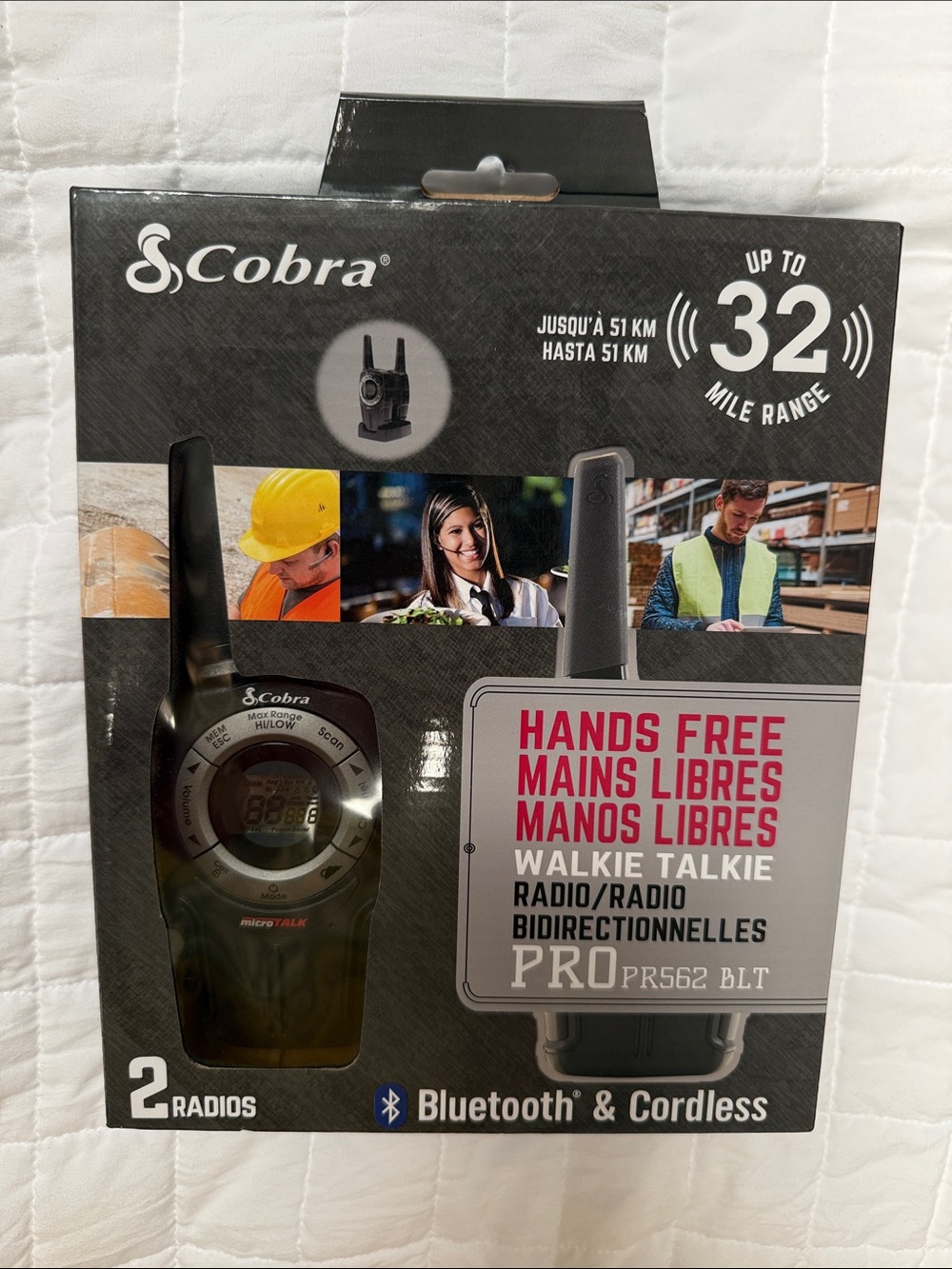 Cobra PRO PR562 BLT Bluetooth Hands-Free Walkie Talkie - Black